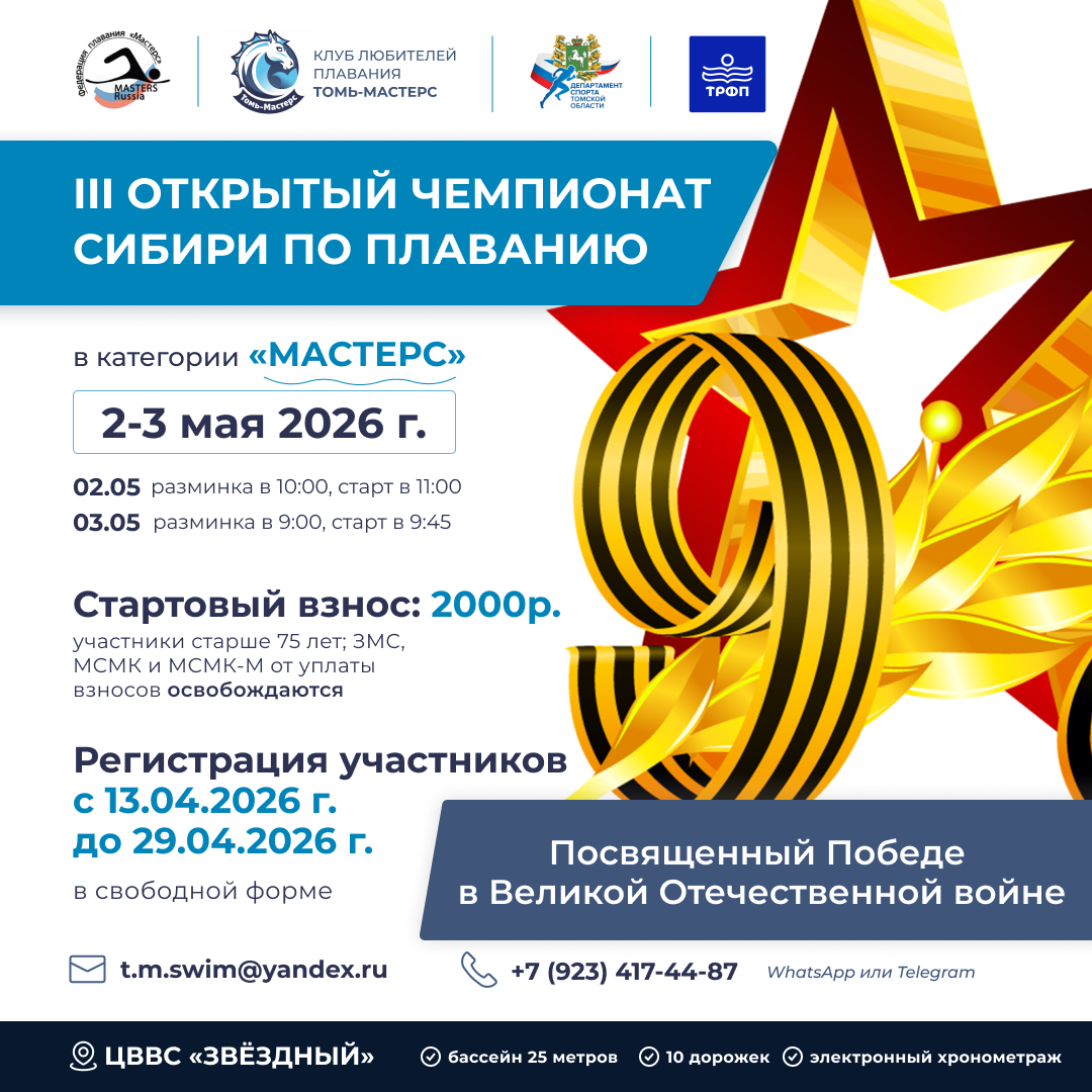 III Открытый чемпионат Сибири по плаванию в категории "Мастерс"